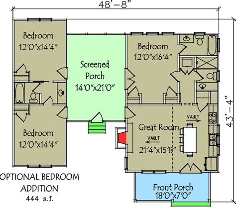 3 Bedroom Dogtrot House Plan - 1112 Sq Ft - 92318MX | Architectural ...