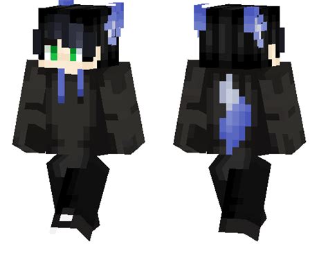 Black Wolf Boy Downloadable Minecraft Boy Skins Template