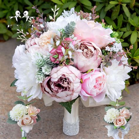 bouquet de novio Wedding Peonies Bridal Bouquets Decoration Flowers ...