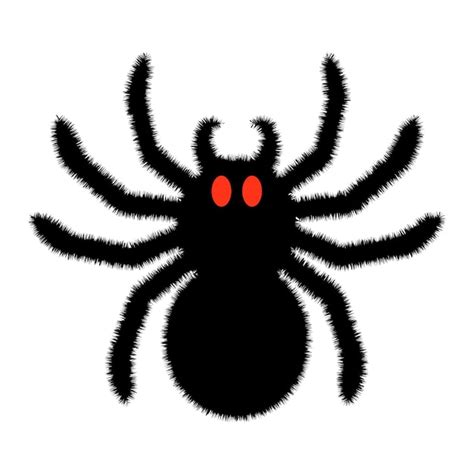 Premium Vector | Black big scary spider isolated on white background Spooky Halloween decoration ...