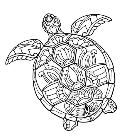 Beautiful Turtle Mandala arts. isolated on white background. 14572085 ...