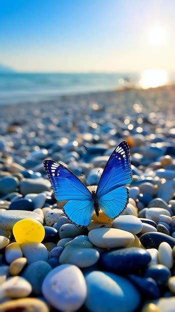 Premium AI Image | A butterfly on the beach