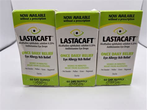 3 Lastacaft Once Daily Eye Allergy Itch Relief Eye Drops 0.17 fl oz Exp 01/2024 | eBay