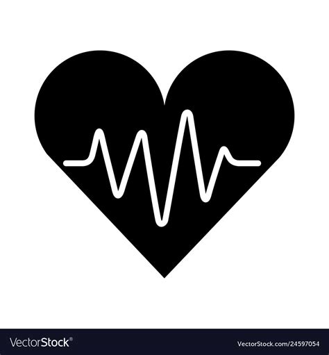 Medical heart silhouette isolated icon Royalty Free Vector