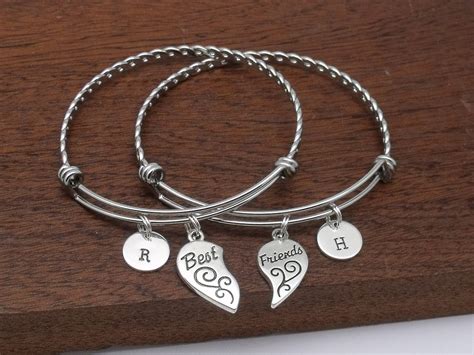 2 Best Friend Bracelets, Best Friend Split Heart Bracelets, Matching Best Friend Jewellery ...