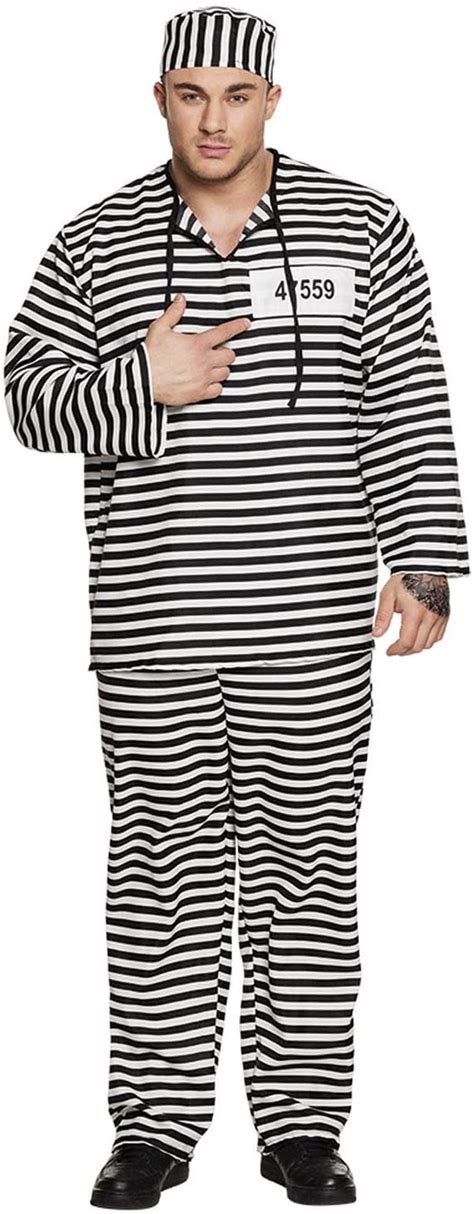 Boland 10132056 BOL83657 Smith 83657 Prisoner Costume 50/52 Black/White, Schwarz v Weiß, 50/52 ...