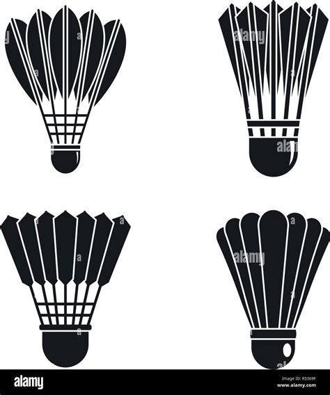 Shuttlecock badminton icon set. Simple set of shuttlecock badminton vector icons for web design ...