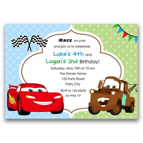 The 25 Best Ideas for Lightning Mcqueen Birthday Invitations - Home ...