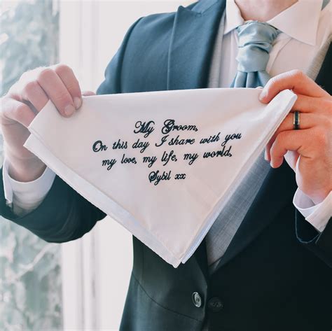Personalised Mans Handkerchief Groom gift | Extra Special Touch