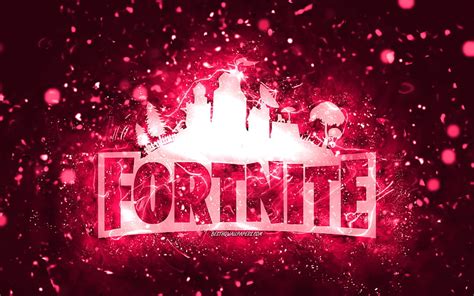 3840x2160px, 4K free download | Fortnite pink logo pink neon lights ...