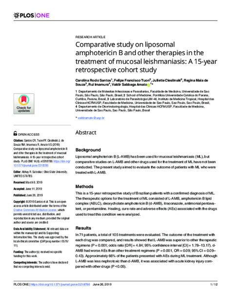 (PDF) Comparative study on liposomal amphotericin B and other therapies ...