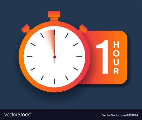 Stopwatch icon 1 hour Royalty Free Vector Image