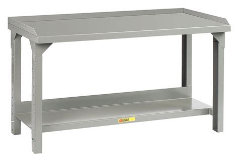 LITTLE GIANT Leveling Feet Workbench, Steel, 36 in Depth, 27 in to 41 in Height, 84 in Width ...