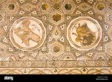 Mosaic in El Djem Museum, Tunisia Stock Photo - Alamy