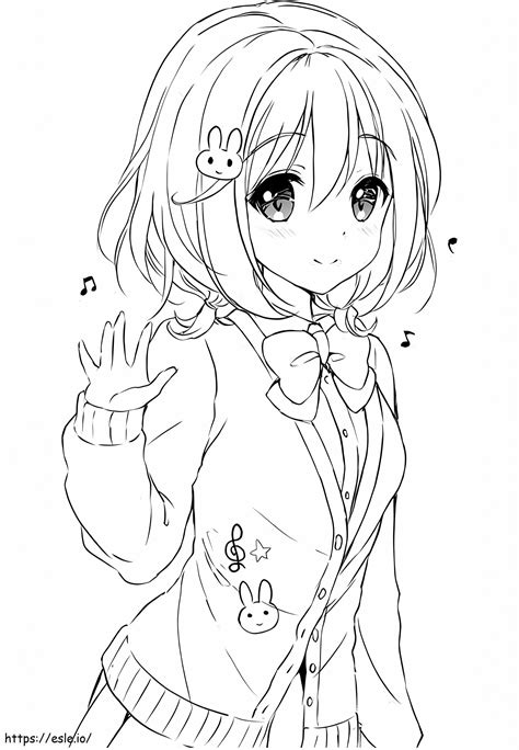 1564969511 Anime Girl Kawaii A4 coloring page