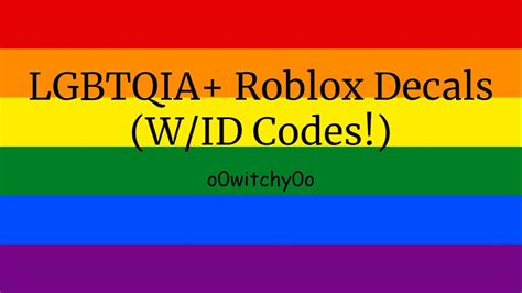 LGBTQ+ ROBLOX DECALS (W/ID CODES!) - YouTube