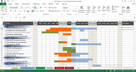 Daily Task List Template for Excel