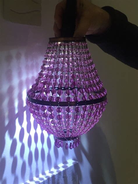 Amethyst coloured beaded ceiling light shade | in Poole, Dorset | Gumtree