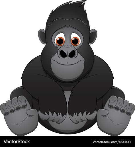 Cute baby gorilla Royalty Free Vector Image - VectorStock