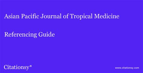 Asian Pacific Journal of Tropical Medicine Referencing Guide · Asian ...