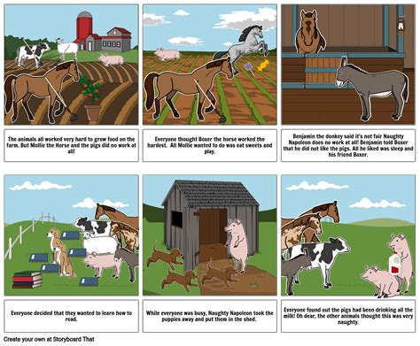 Animal Farm Chapter 3 Storyboard by ccb509fb