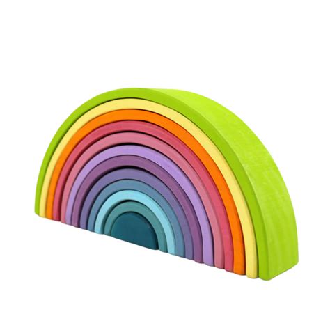 **Pre-order (Ships in 2-3 Weeks)**12 Pcs Large Wooden Rainbow Stacking – Green Elephant Home and ...