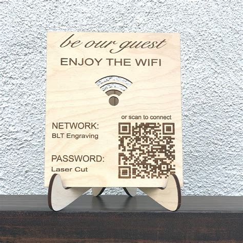 WIFI QR Code Sign Laser Engraved Wifi Password Sign | Etsy