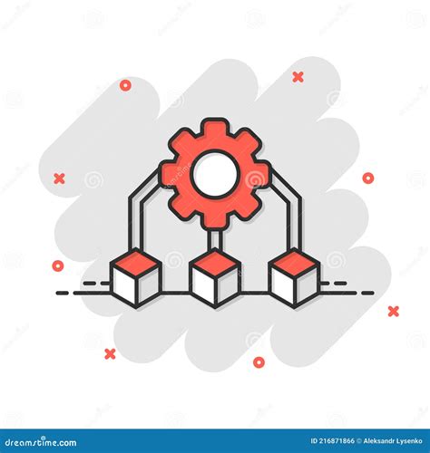 Api Technology Icon in Comic Style. Algorithm Cartoon Vector ...