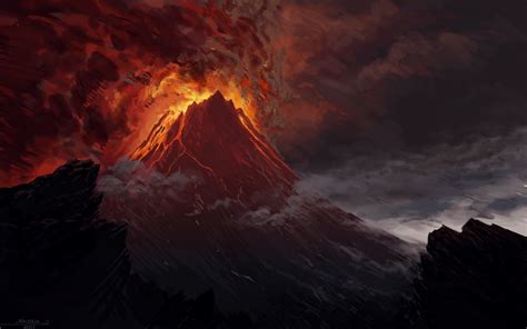 Wallpaper : 1920x1200 px, karya seni, lahar, Mordor, Gunung Doom ...