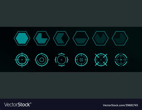 Futuristic cyberpunk hud ui elements sci-fi Vector Image