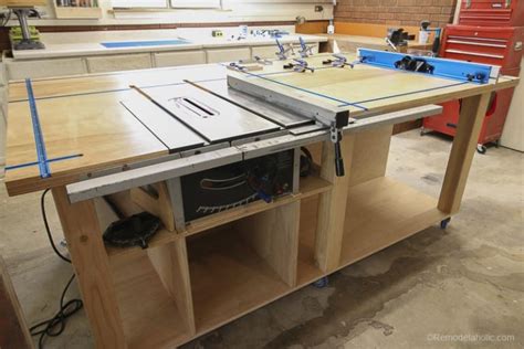 Remodelaholic | Table Saw Workbench Building Plans with Rockler T-Track ...