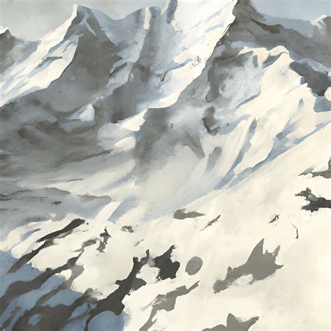 Snowy Mountain Painting Illustration Watercolor · Creative Fabrica