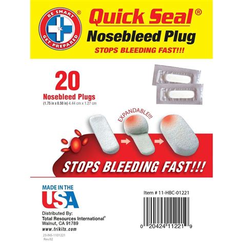 Stop Nose Bleed Quick Fast And Easy Seal Nosebleed Plugs - 20 Plugs ...