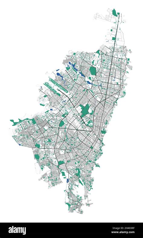 Bogota vector map. Detailed map of Bogota city administrative area ...