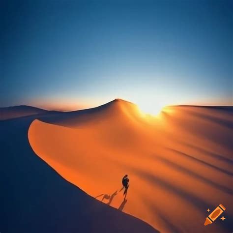 Sunset on the desert dunes on Craiyon