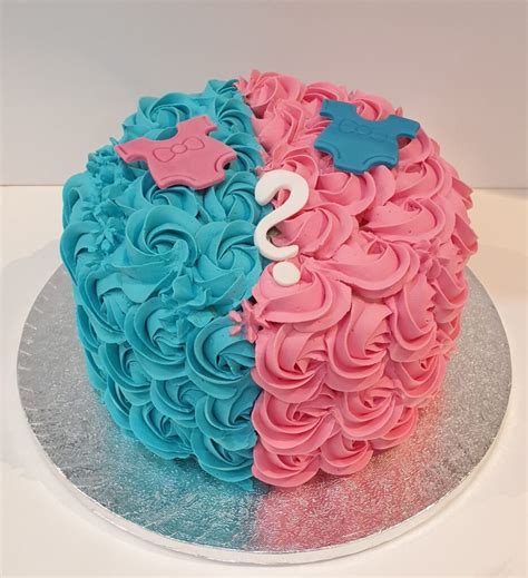 Gender Reveal Fresh Cream Baby Shower Cake CB-RC013 - Cake Boutique