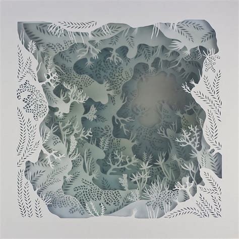 Artist Carefully Cuts Paper into Detailed Layers Playing with Light and ...