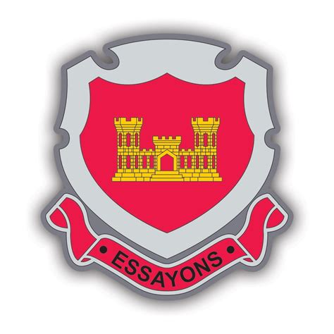 Army Corps of Engineers ESSAYONS Crest Sticker Decal - Self Adhesive ...