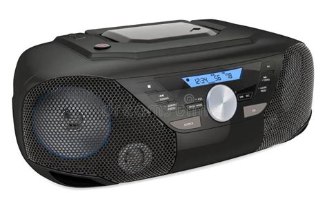 Modern CD Boombox with am-FM Stereo Radio on Blue Backdrop, 3D ...