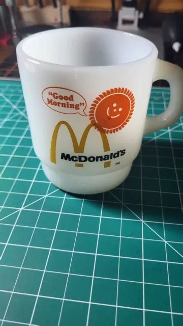 VINTAGE MCDONALDS FIRE King Milk Glass Coffee Mug Good Morning Anchor Hocking $5.99 - PicClick