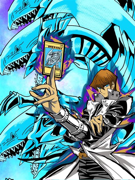 ArtStation - Seto Kaiba And Blue Eyes White Dragon