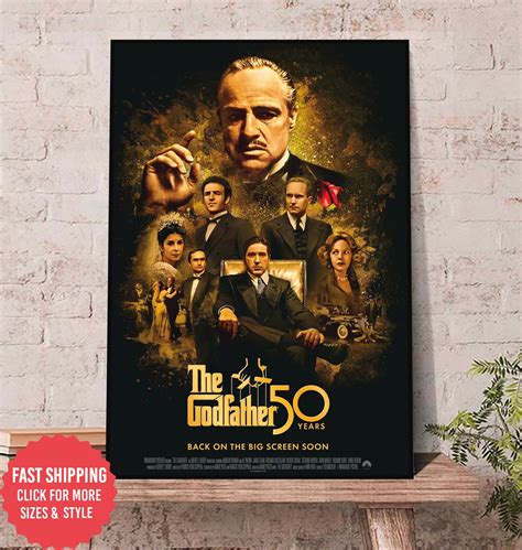 The Godfather 50th anniversary Poster, The Godfather 1972 Canvas Poster, God father Poster, Old ...