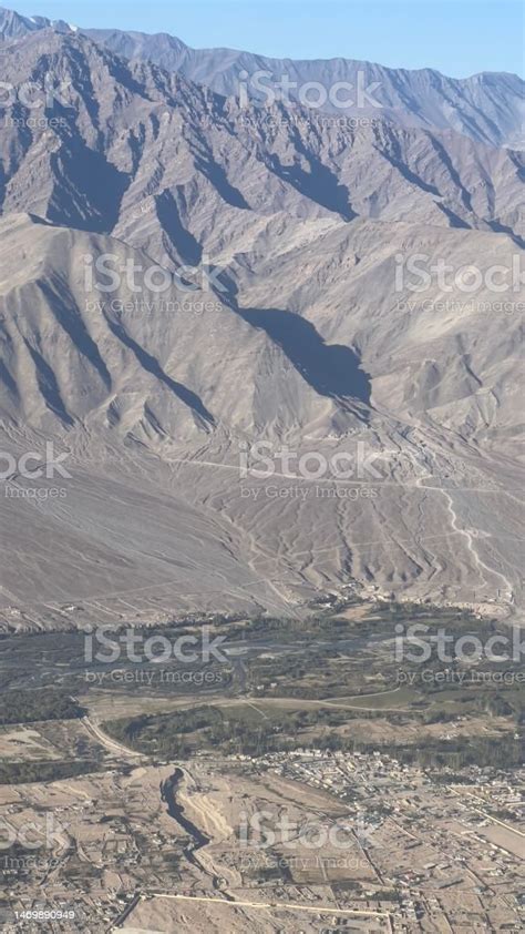 Aerial View Landscape Of Leh Ladakh Airport India Stock Photo ...