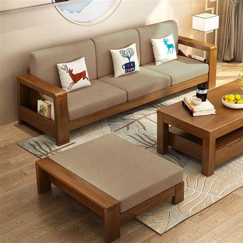 Chinese-style Lounge Furniture Solid Wood Combination Sofa Large And ...