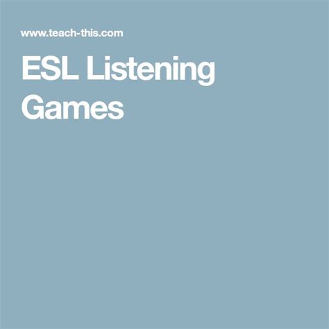 Listening Games | Listening games, Listening, Listening skills