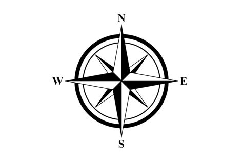 Basic Compass Rose | Compass rose tattoo, Compass rose, Simple compass