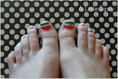 DIY Under $5 {Watermelon Toenails} - A Little Tipsy