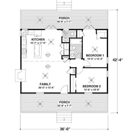 2 Bedroom House Plans | Monster House Plans