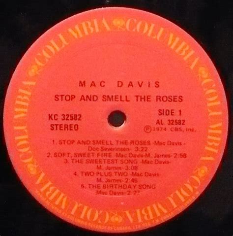 Mac Davis – Stop And Smell The Roses - 1974 Original – Vinyl Pursuit Inc