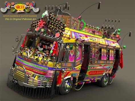 Create a 3D Pakistani Bus | Truck art pakistan, Truck art, Pakistani art